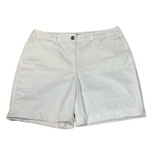 Km Rogers White shorts, midi, stretch, 14